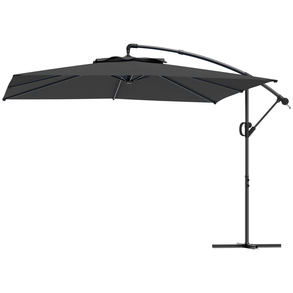 Parasole quadrato inclinabile 3x3 m ¨C zephmum ¨C grigio scuro