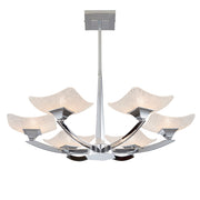 Plafoniera Ayres Endon cromo vetro scavo 6xG9 dimmerabile