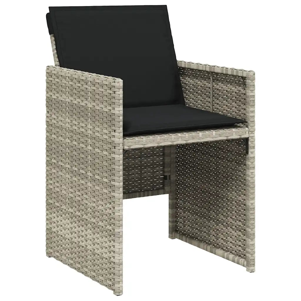 Set da Pranzo da Giardino 15 pz con Cuscini Grigio Polyrattan 3277822