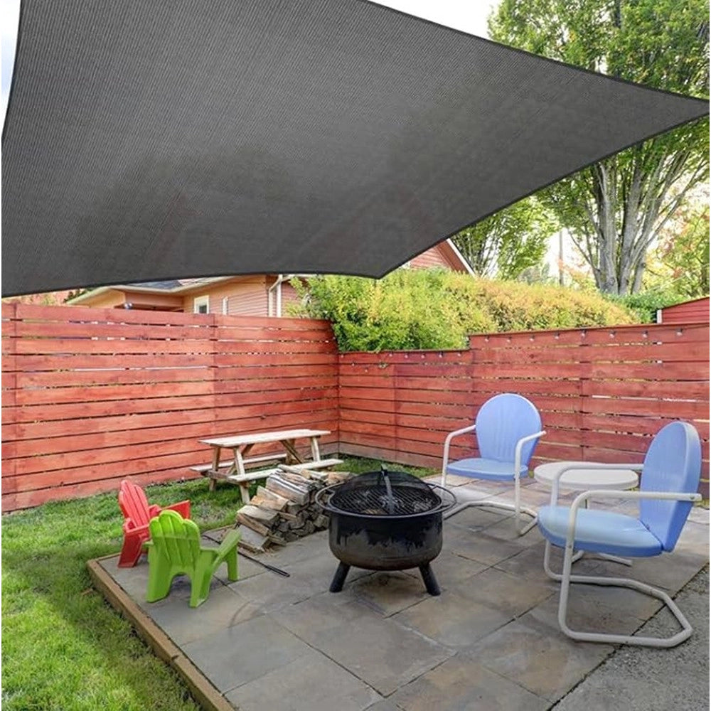 Trade Shop - Tenda Vela Ombreggiante Parasole Da Esterno Terrazze Giardino Patio Rettangolare 3x4 Mt - Grigio