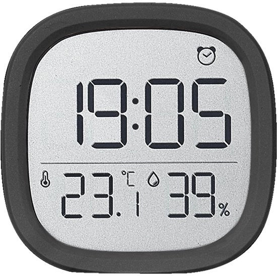 Orologio LCD a design minimalistico con funzioni multiple di temperatura e umidità orologio elettronico con funzione di aspirazione magnetica sveglia elettronica per uso domestico - Nero