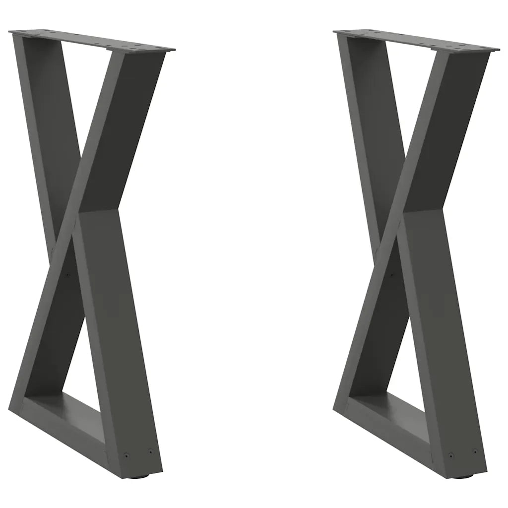 vidaXL Gambe per tavolo da pranzo 2 pz Antracite 50x(72-73,3) cm Acciaio