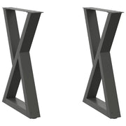 vidaXL Gambe per tavolo da pranzo 2 pz Antracite 50x(72-73,3) cm Acciaio