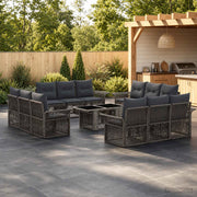 Set Divano da Giardino 13 pz Grigio e Grigio Scuro polyrattan 3436613