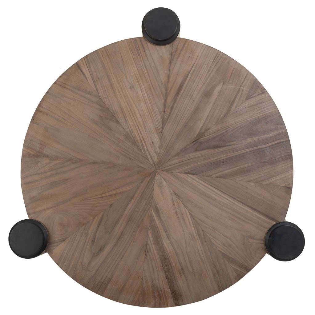 Tavolino da salotto in legno e metallo marrone D110x46