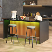 Isola cucina 155x80x90 cm in MDF nero effetto marmo, con LED, prese elettriche e porte USB, piano da 40 mm