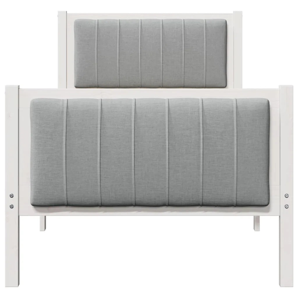 Struttura del Letto Bianco e grigio chiaro 75 x 190 cm