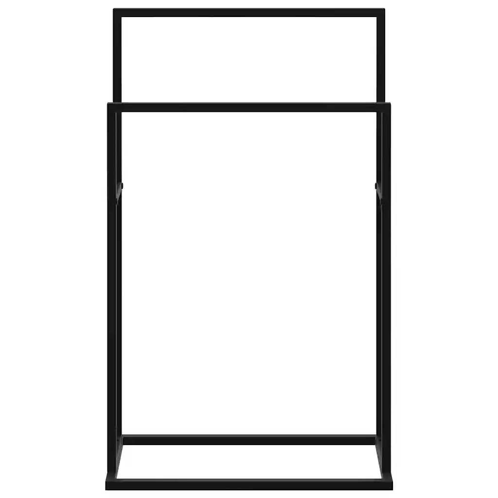 Portasciugamani Autoportante Nero 48x24x78,5 cm in Ferro 336127