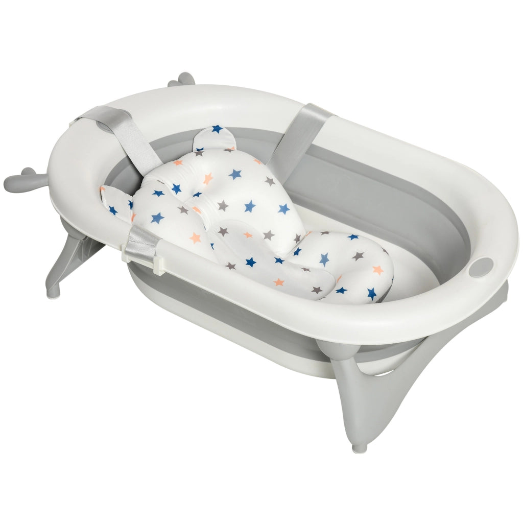 Vasca da bagno pieghevole per neonati e bambini ¨C zephmum ¨C 81,5x50,5x23,5 cm grigio