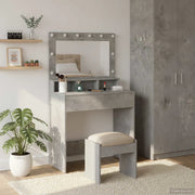 Tavolo da Trucco con specchio-Tavolo da Vanit¨¤ Grigio cemento 75,5 x 41 x 135 cm