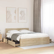 Struttura del letto 2 pcs Sonoma 153 x 203 cm Legno multistrato 3402855