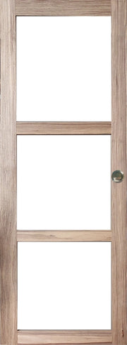 Porta Scorrevole Frake in Legno Vetro Trasparente H204 x L73 e 2 Gusci senza maniglia