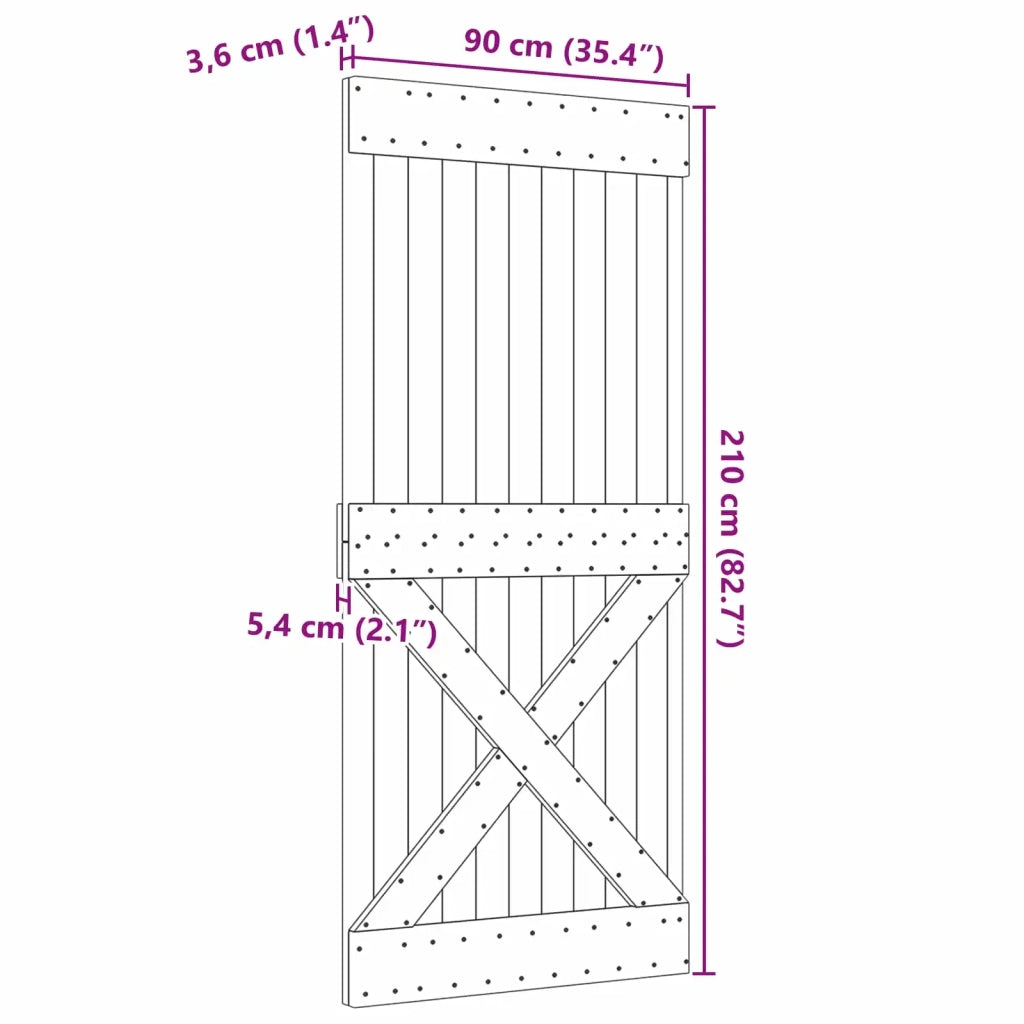 Porta NARVIK Naturale 90 x 210 cm Legno di pino solido 42047097