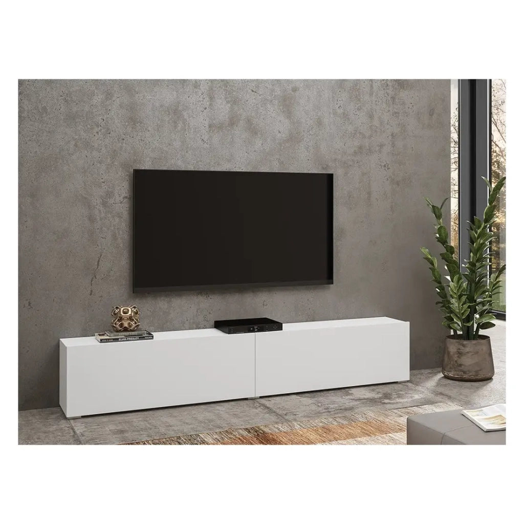 Mobile TV 180cm collezione EVA. Colore bianco e quercia.