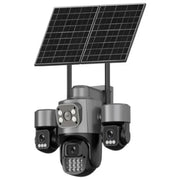 Trade Shop - Telecamera Di Videosorveglianza A Quattro Lenti Aov Ptz Rotante 4g A Energia Solare -