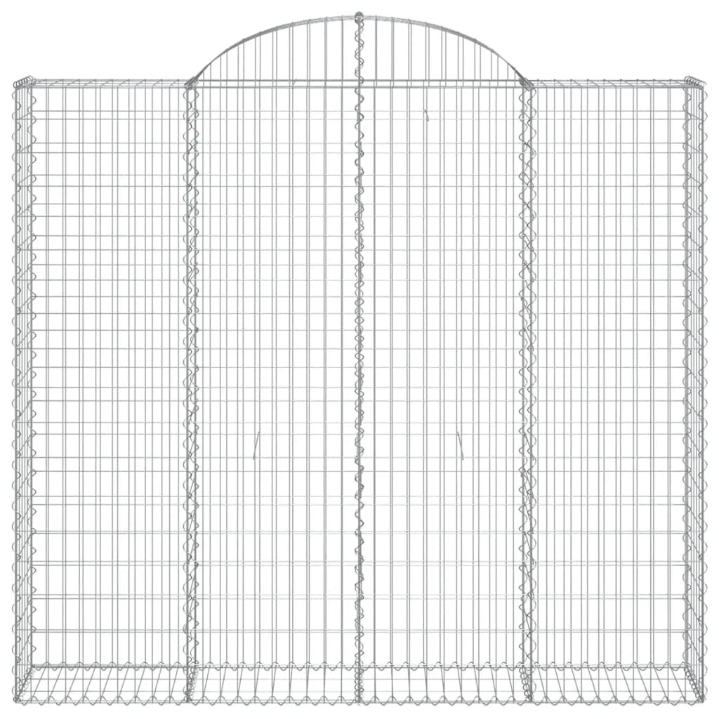 Set 2 cestini per gabbioni recinzione a gabbia muro di contenimento ad arco 200 x 30 x 180/200 cm ferro zincato Argento 02_0041334