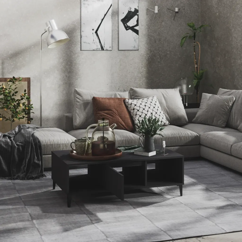 Tavolino da Salotto Grigio 103,5x60x35 cm in Legno Multistrato 806024