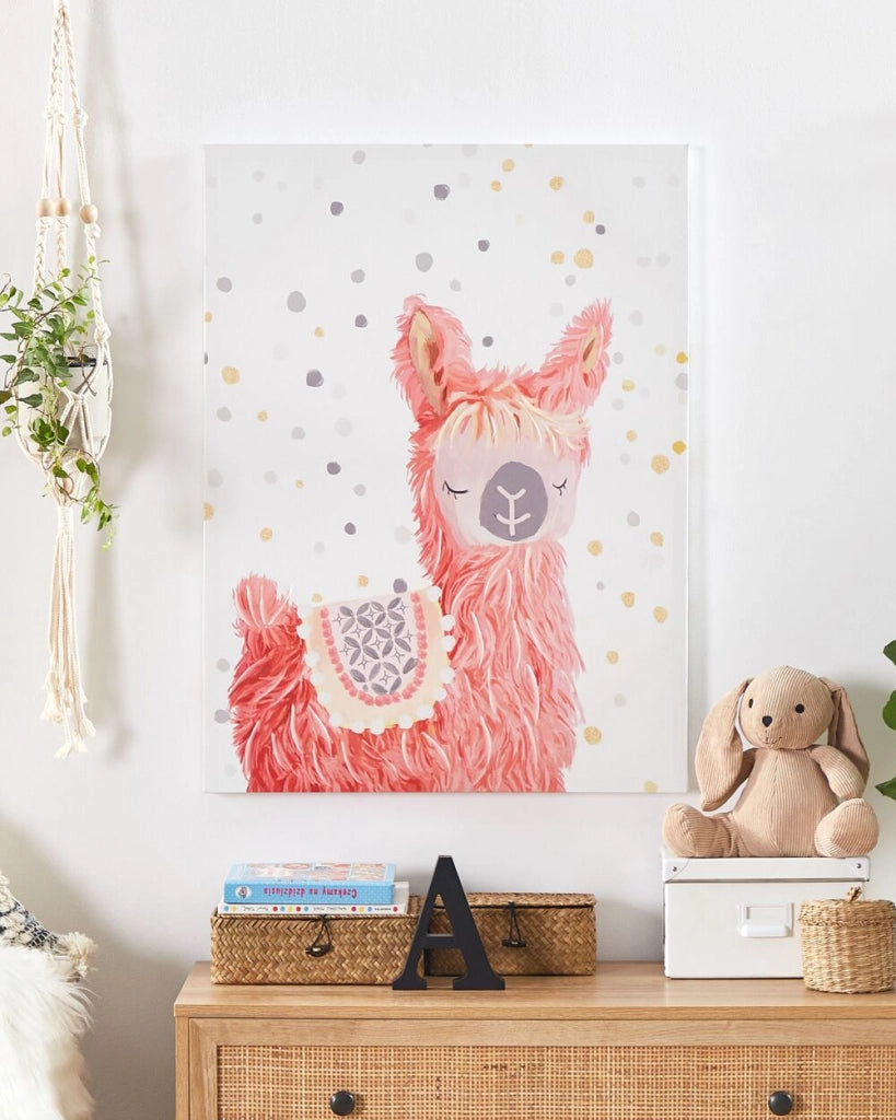 Stampa artistica su tela da parete in poliestere rosa 60 x 80 cm per la camera dei bambini