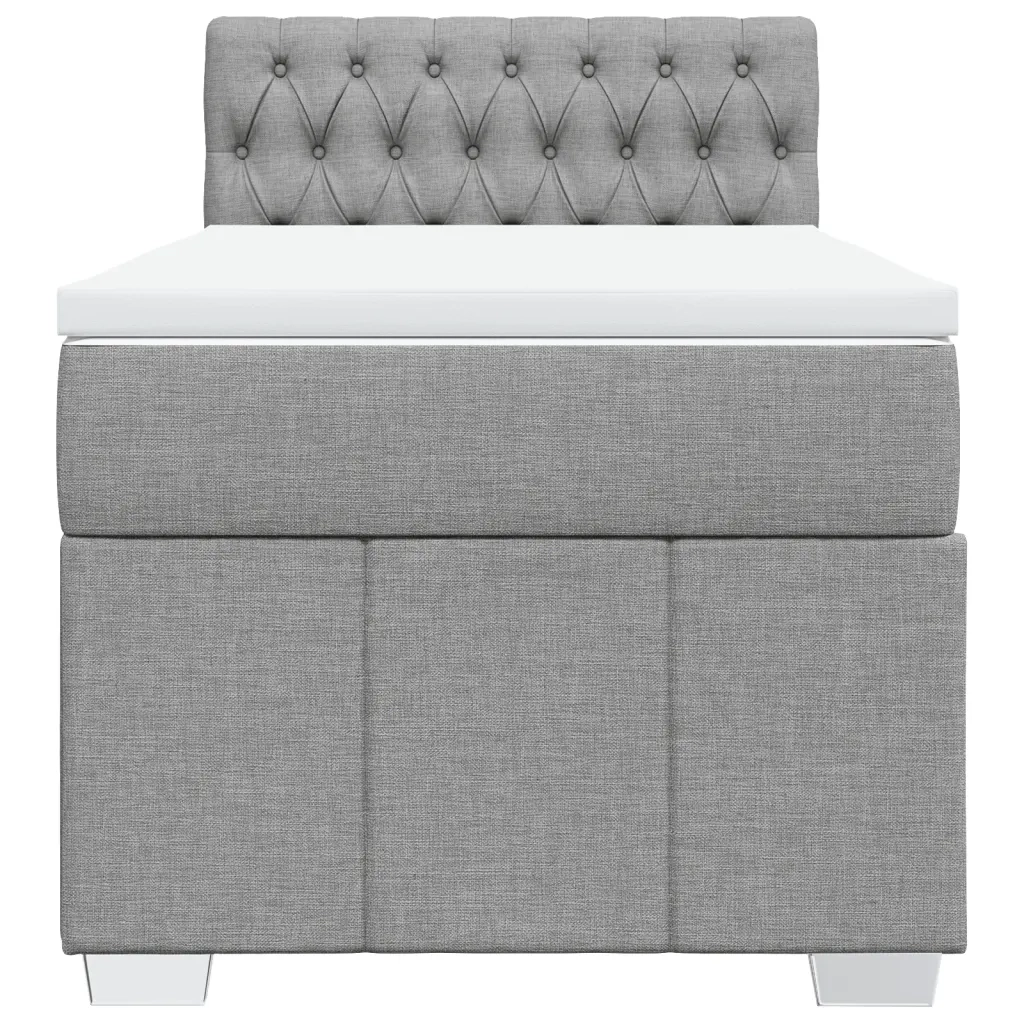 Giroletto a Molle con Materasso Grigio Chiaro 90x200 cm Tessuto