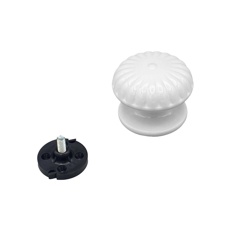 Pomolo fisso per porta SAGUATTI 861/80TB in alluminio bianco lucido