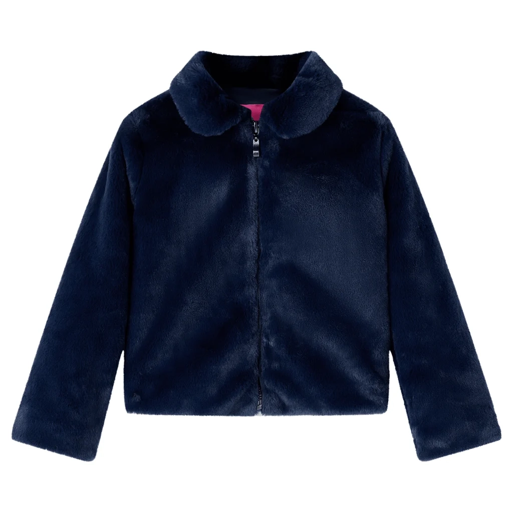 Cappotto per Bambini in Pelliccia Sintetica Blu Marino 128cod mxl 132077