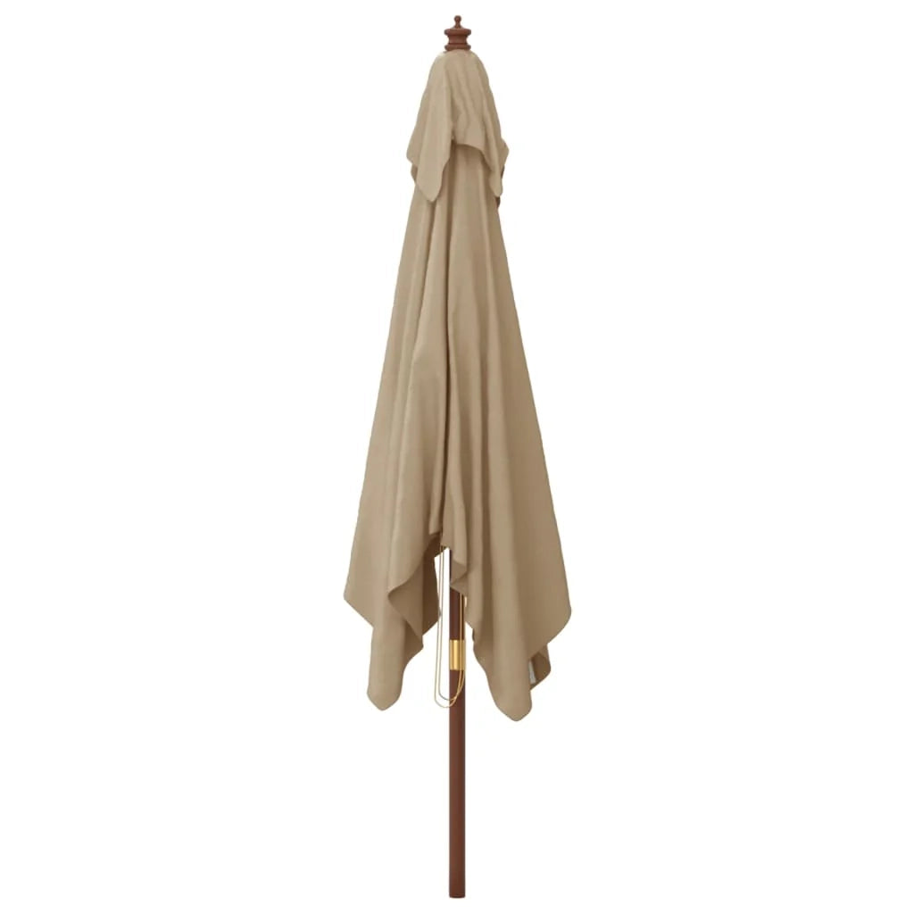 Ombrellone da giardino con palo in legno 300 x 300 x 273 cm tortora 02_0008360
