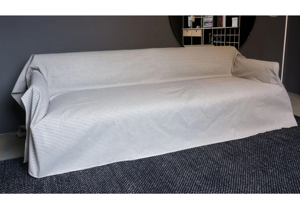 Telo Arredo Granfoulard Copritutto Cotone Made Italy Vari Disegni Arredatutto Copriletto Multiuso - 2 Piazze - Vanessa Blu