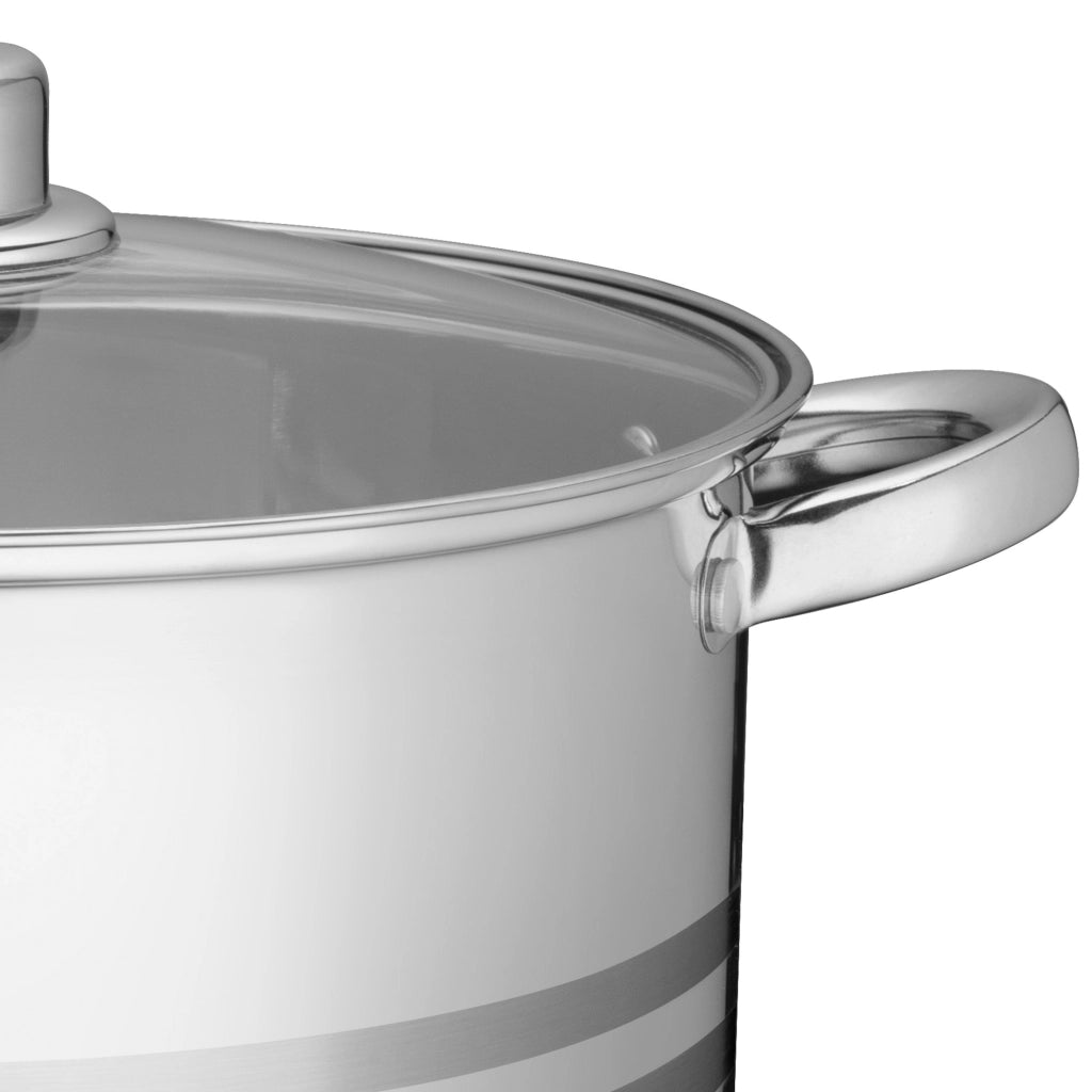 Pentola a induzione grande in acciaio inox KADAX con coperchio, a gas, 28 cm, 13,5 l, alta