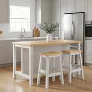 Sgabello da bar 2 pz Bianco e Cera di Miele 44 x 30 x 63 cm 42033391