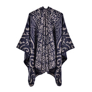 Nuovo scialle/mantella da donna, jacquard vintage, caldo, con apertura a met¨¤.