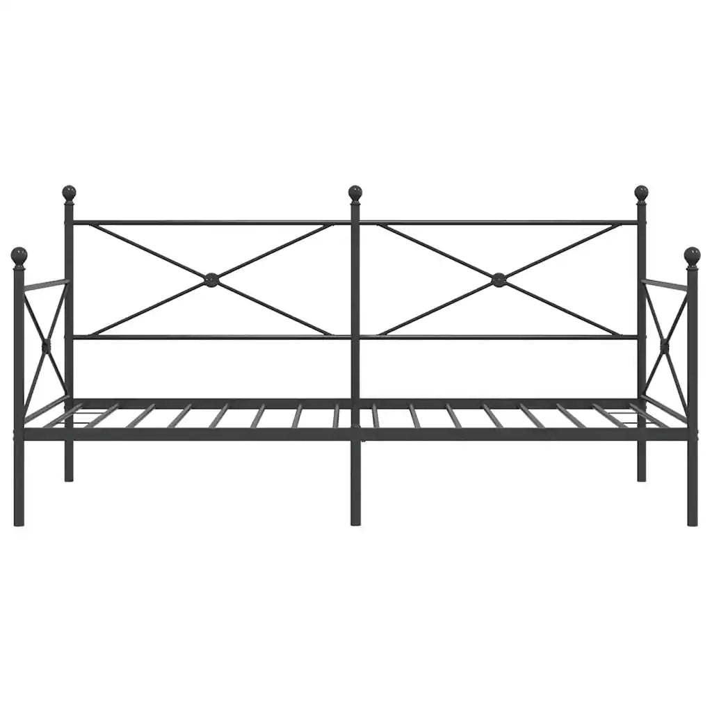 vidaXL Dormeuse senza Materasso Nero 100x200 cm in Acciaio