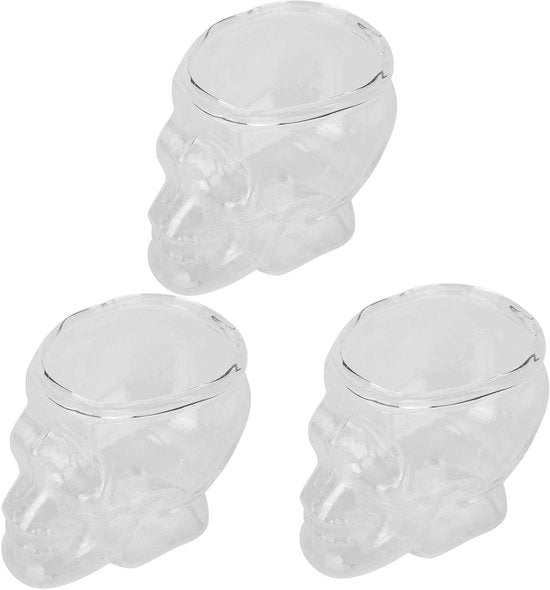 Vetro a forma di teschio da vino da 75 ML - 3 pezzi - Decorazione di Halloween