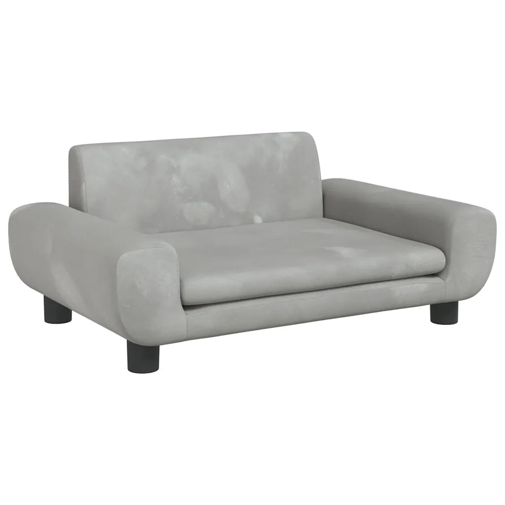 Divano per Bambini-Sofa-Divanetto Grigio Chiaro 70x45x33 cm in Velluto