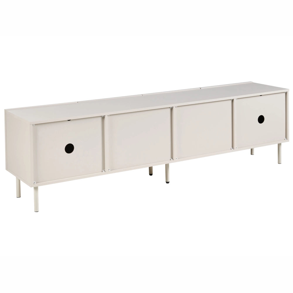 Mobile TV Beige chiaro MDF 4 ante Gambe in metallo Cashmere Design moderno Camera da letto