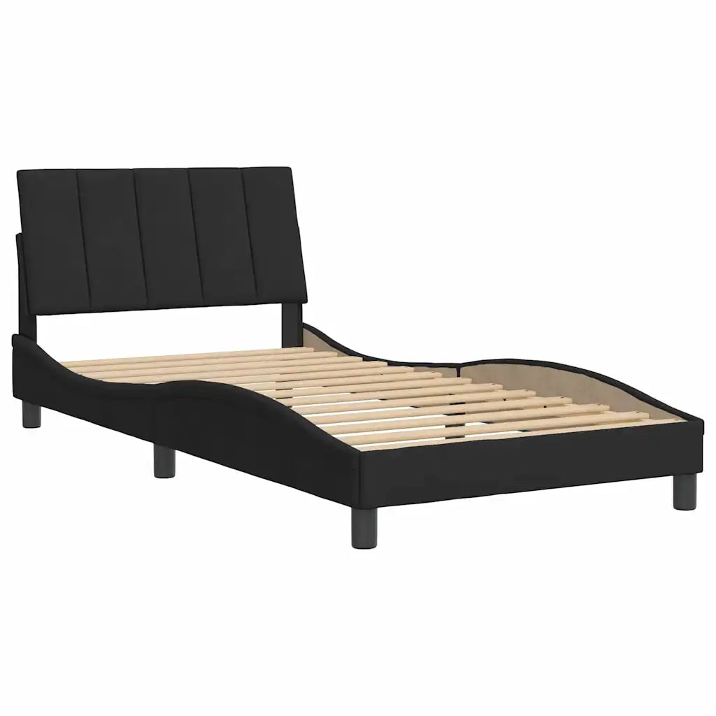 Giroletto senza Materasso-Struttura Letto Hanko Nero 100x200 cm in Velluto