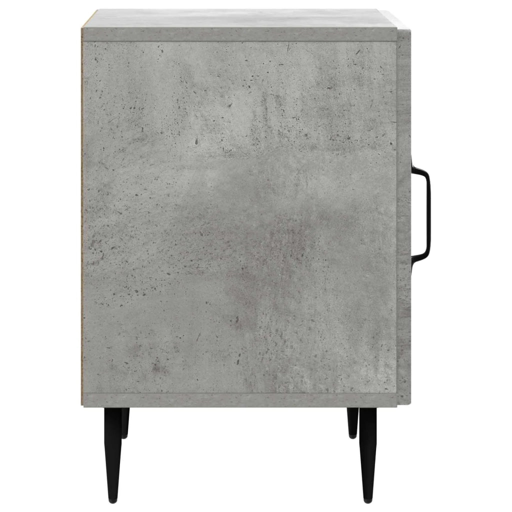 Comodino | Armadio da Notte | Mobiletto da notte Grigio Cemento 43 x 34,5 x 50 cm