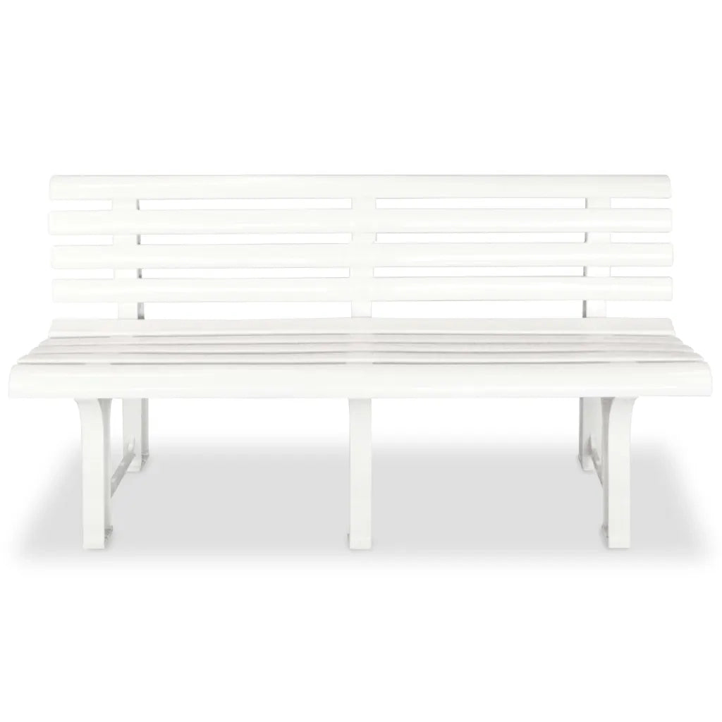 Panchina da Giardino 145,5 cm in Plastica Bianca 43583