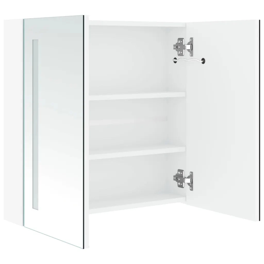 Armadietto Bagno con Specchio e LED 60x14x62 cm 285125