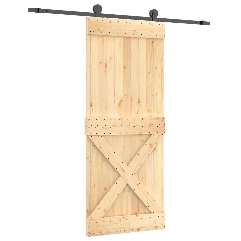Porta scorrevole Naturale e Nero 85 x 210 cm 3445000