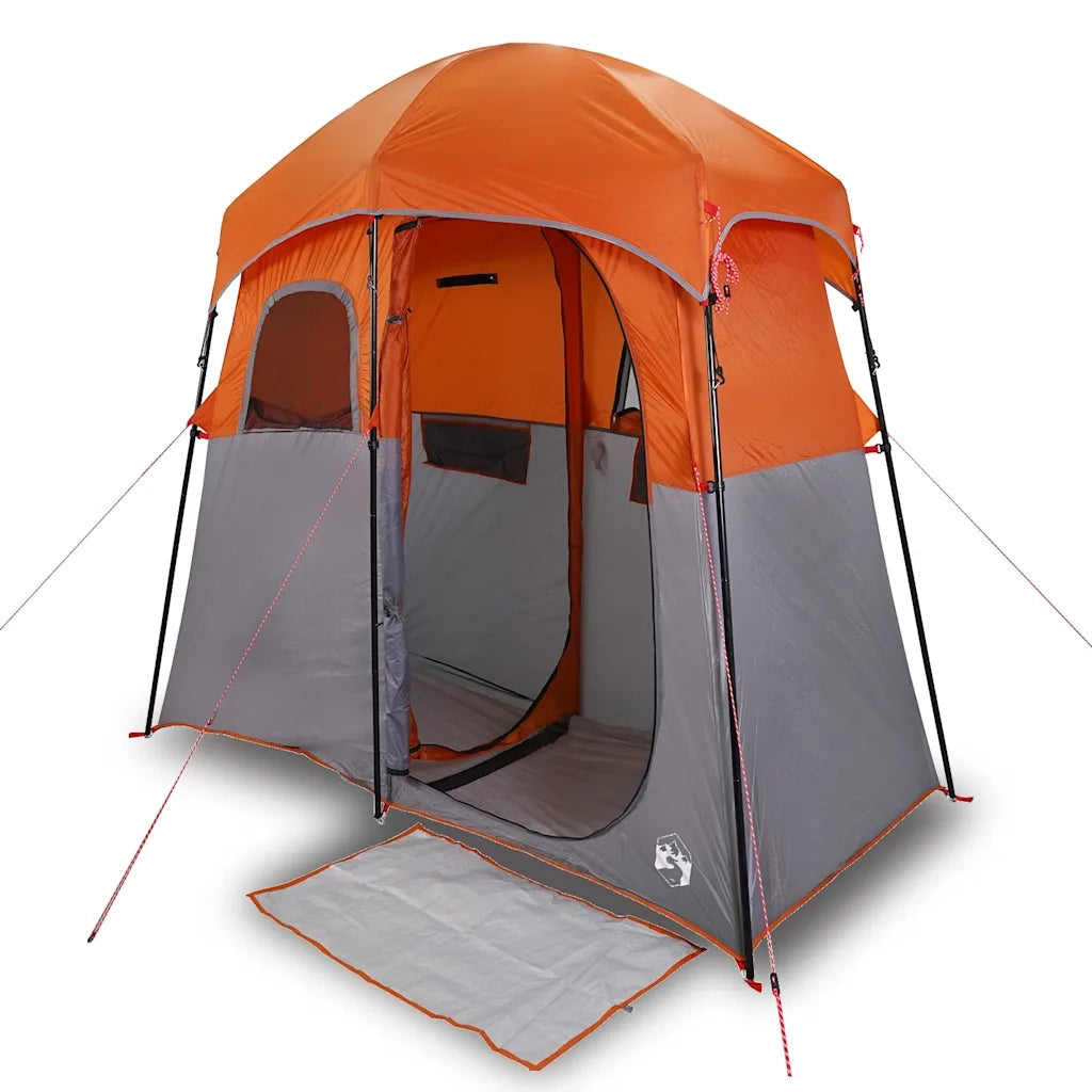 vidaXL Tenda da Doccia 2 Persone Grigio e Arancione Impermeabile