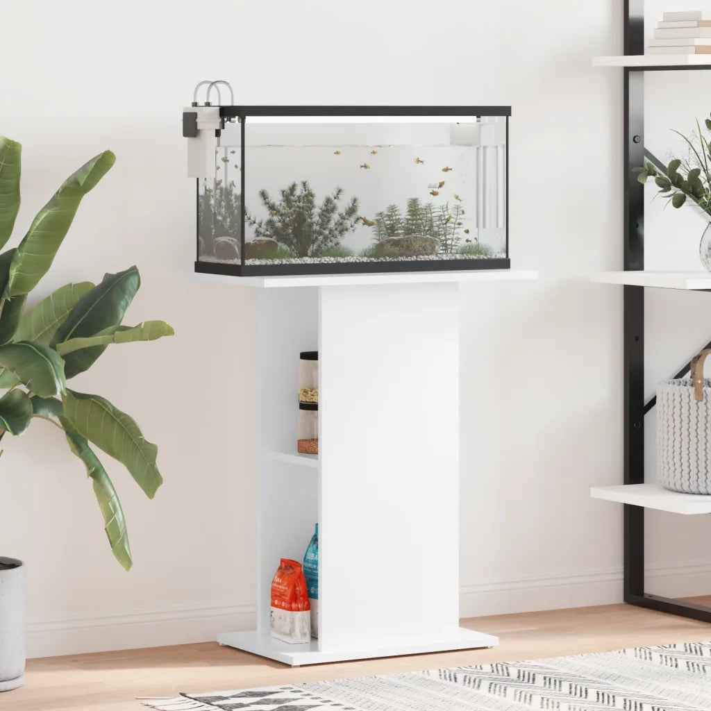 Supporto per Acquario 60,5x36x72,5 cm Multistrato Bianco Lucidocod mxl 126469