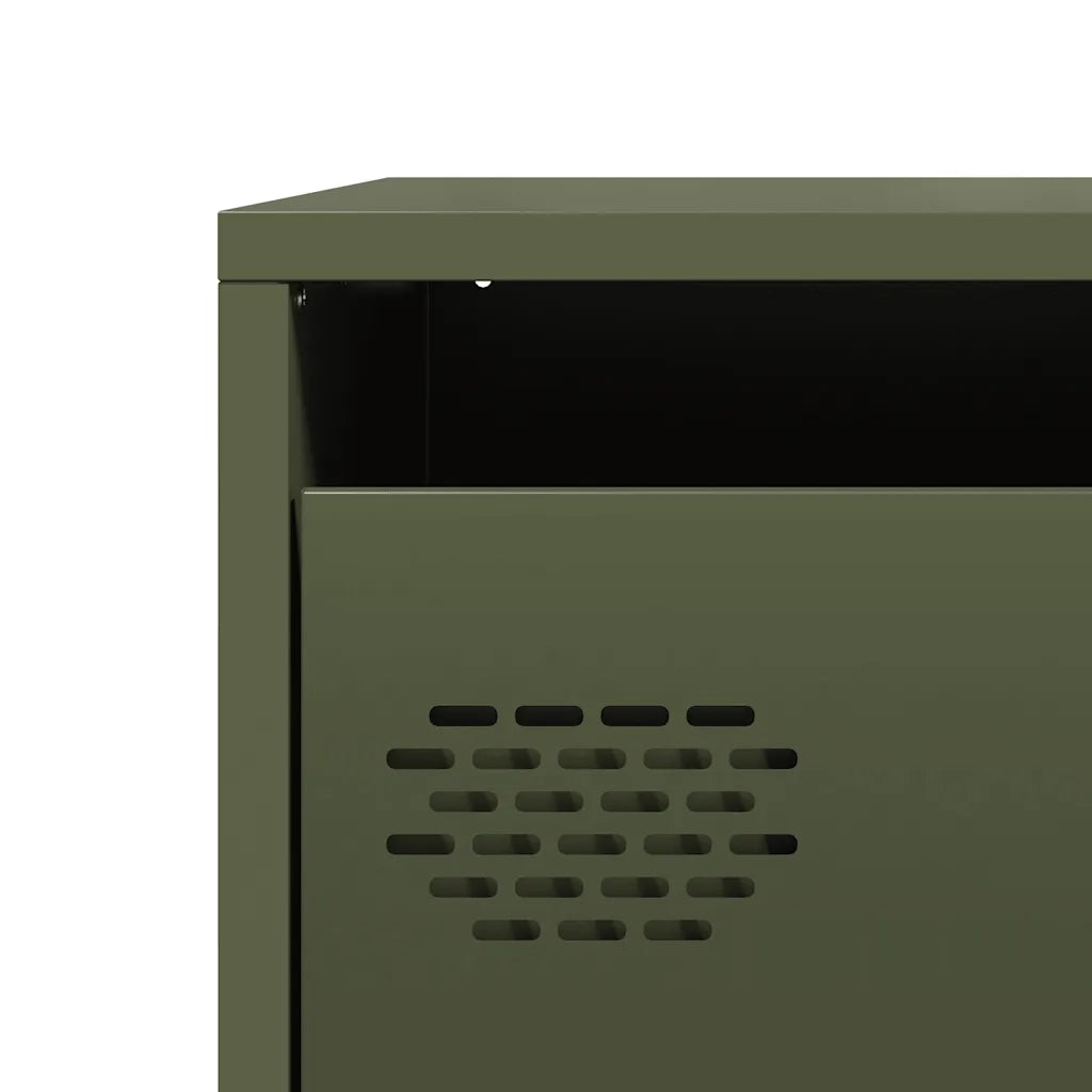 vidaXL Credenza Verde Oliva 39x35x103,5 cm in Acciaio