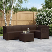 Divano da Giardino 5 Posti Stile Rattan PP Marrone 3444067