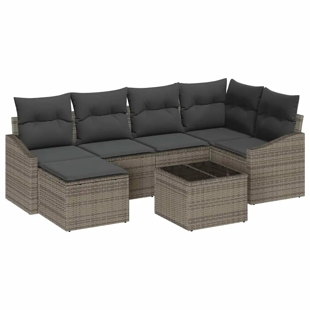 Set da Pranzo per Giardino con cuscino 7 pcs Grigio chiaro 3355468