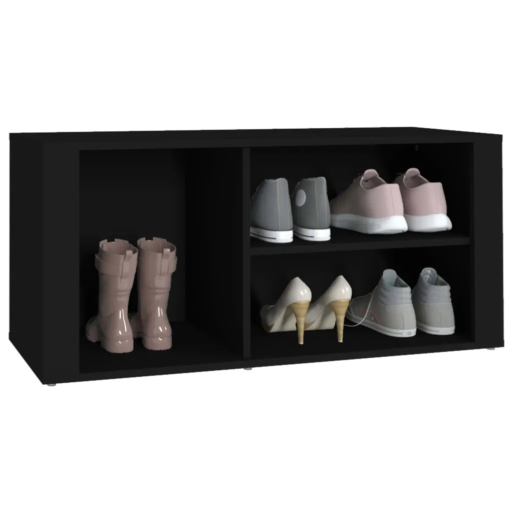 Scarpiera Nero 100x35x45 cm in Legno Multistrato 816921