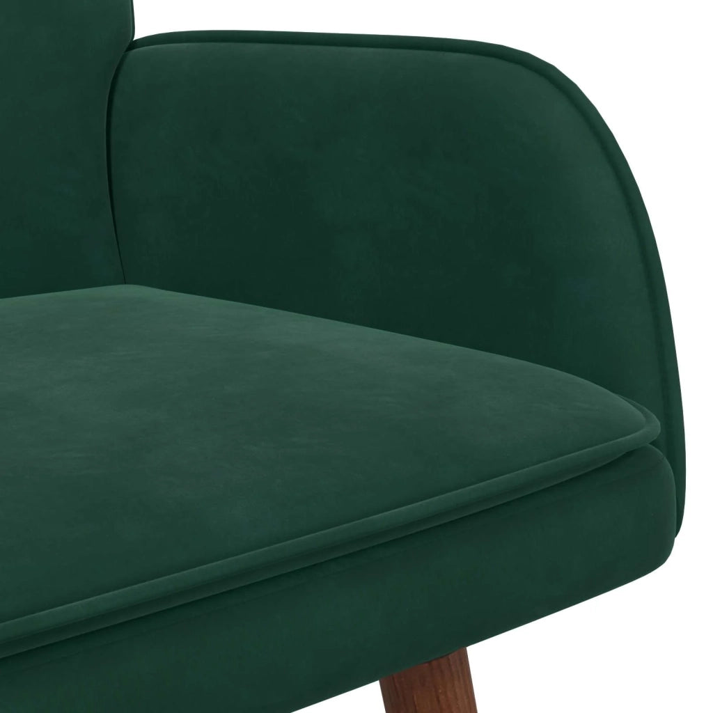 Sofa a Due Posti Verde Scuro 115 x 61 x 87 cm Velluto