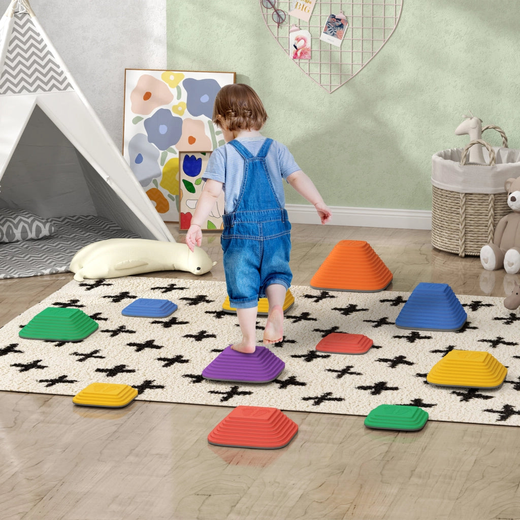 Blocchi di equilibrio per bambini, 11 pezzi, antiscivolo ¨C zephmum ¨C multicolore, plastica, 29x24x6 cm