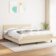 Giroletto a Molle con Materasso Crema 180x200 cm in Tessuto 3140398