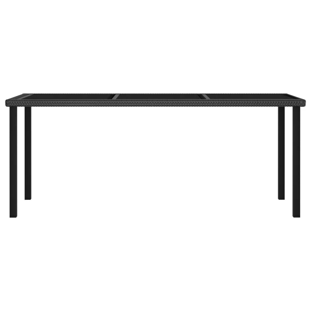 Set da pranzo da giardino mobili da esterno 7 pezzi resina intrecciata nera 02_0014055