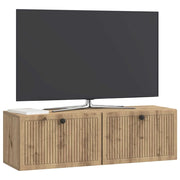 Mobile TV da Muro | Armadietto TV | Mobile Porta TV Rovere Artigianale 98 x 31 x 30 cm